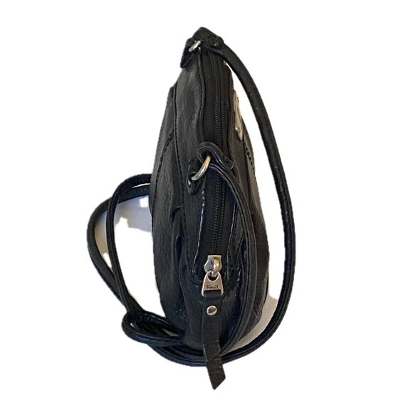 Fossil Marlow Mini Black Leather Pouch Purse Crossbody - Picture 7 of 9